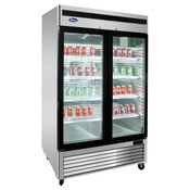 NEW 2 Glass Door 55" Refrigerator Stainless Steel Reach In Cooler NSF Atosa MCF8707GR #1100