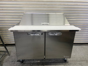 OPEN BOX NEW 48" Mega Top Refrigerated Sandwich Prep Table 2 Door Cooler Blue Air BLMT48-HC #8556-OB 