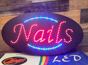 NEW 27x15 LED Nails Sign Hanging or Wall Mount 115V Advertising Display #8929-OB