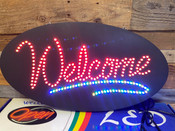 NEW 27x15 LED Welcome Sign Hanging or Wall Mount 115V Advertising Display #8933-OB