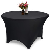 NEW Snap Drape CN420R6030014 Contour Cover 60" Round Black Spandex Table Cover #9006-OB