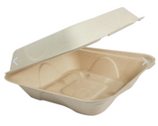 NEW 8" x 8" x 3" Clamshell 1 Compartment To-Go Container World Centric TO-SC-U85-3 (Box of 300) #9064-OB