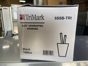 NEW 5-1/4" Unwrapped Cocktail Stirrer Black (Box of 1000) #9070-OB