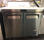 2 Door 36" Refrigerated Sandwich Prep Table Cooler NSF Atosa MSF3610GR #5495-OB
