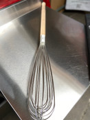 NEW 36" French Whip Wood Handle Sanitary Epoxy Sealed Stainless Steel Wires #9265-OB
