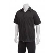 NEW Chef Works CCSBCDAXL Pinstripe Cook Shirt Black and White XL #9328-OB