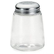 NEW 8 Ounce (4 Pack) Glass Cheese Shaker & Chrome Plated Perforated Top TableCraft Modern #9346-OB