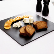 NEW 14-1/2" Square Flat Melamine Platter Black Faux Slate American Metalcraft FSLT14 #9420-OB