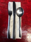 NEW Catering Packaged Metal 4 Piece Silverware Set Fork Knife Spoon Napkin #9772-OB