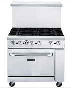 NEW 36" Gas Range 6 Burner & Full Size Oven On Wheels Dukers DCR36-6B-NG #1275