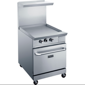 NEW 24" Range Griddle Flat Top Surface Std Oven NG On Wheels Dukers DCR24-GM #1334