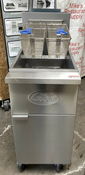 NEW 35/40 LB Gas Floor Fryer 15" Globe GFF35G On Wheels With Baskets #1950-OB