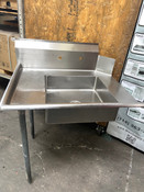 36" Left Dirty Side Soiled Dishwasher Table With Scrap Bin #1958