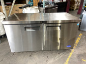 2 Door Under Counter Refrigerator 60" NSF Cooler Atosa MGF8403GR On Wheels #2063