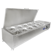 NEW 48" Refrigerated Countertop Cold Rail Topping Prep Cooler Stainless MSCT-48-10 #1850