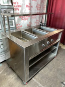 3 Sealed Well Electric Steam Table Carter Hoffmann CC345 With Top Shelf On Wheels #2120