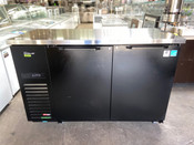 2 Door 59" Back Bar Beer Cooler Black Solid On Wheels Turbo Air TBB-2SBD-N6 NSF Refrigerator #2125