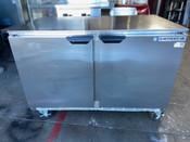 NEW 2 Door Under Counter Refrigerator 48" Beverage Air UCR48A NSF Cooler On Wheels #2167-OB