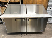 60" Mega Top Refrigerated Sandwich Prep Table Atosa MSF8307GR on Wheels OPEN BOX #2231-OB