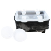 NEW Tablecraft BSRT2 Black Silicone 4 Compartment 1-3/4" Sphere Ice Mold with Lid #9541-OB