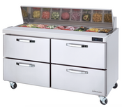 NEW 4 Drawer Refrigerated Sandwich 60" Prep Table Blue Air BLPT60-D4-HC NSF Cooler #2376