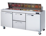 NEW 2 Drawer (Middle) 2 Door (L&R) Refrigerated 72" Prep Table Blue Air BLPT72-D2M-HC NSF Cooler #2379