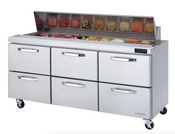 NEW 6 Drawer Refrigerated 72" Salad Prep Table Blue Air BLPT72-D6-HC NSF Cooler #2381