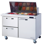 NEW 2 Drawer (Left) 1 Door (Right) Refrigerated 48" Mega Top Prep Table Blue Air BLMT48-D2L-HC #2400