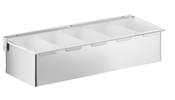 NEW 5 Compartment Garnish Condiment Bar Insert Topping Station Flip Top Satin Stainless Steel  #2390