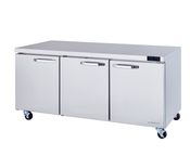 NEW 72" Under Counter NSF Cooler 3 Door Refrigerator Blue Air BLUR72-HC On Wheels NSF #2427