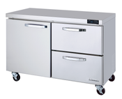 NEW 2 Drawer (Right) 1 Door (Left) Under Counter 48" Refrigerator Cooler On Wheels NSF 120V Blue Air BLUR48-D2R-HC #2433