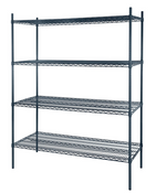 NEW 24x36x74 Wire Shelving 4-Shelf Epoxy Coated Slate Grey Dry Storage NSF Atosa MWSSE243674 #1907
