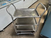 Utility Stainless Steel Bus Cart 29-1/2" x 17" Heavy Duty Mobile #2556