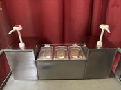 NEW 30" Iced Cold Stainless Steel Condiment Station Dispenser 3 Qt Pumps & 1/9 Pans #2816