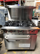 NEW 36" Gas Range 6 Burner & Full Size Oven On Wheels Dukers DCR36-6B-NG #1275-OB