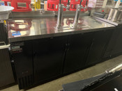 72" Kegerator 3 Solid Black Doors Back Bar Beer Keg Cooler Dukers DDB72-M3 #6330-OB