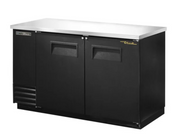 NEW 2 Door Back Bar Beer Cooler True TBB-2-HC NSF Refrigerator Black Solid 59" Onn. Wheels #3001-OB