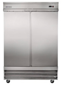 NEW 2 Door Refrigerator Solid Stainless Steel Upright Reach In Cooler Kintera KBM2R On Wheels #3022-OB