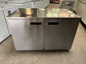48" Under Counter Refrigerator Delfield UC4048 NSF 2 Door Stainless Steel Cooler On Wheels #3034