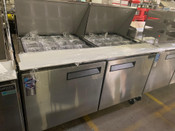 2 Door 60" Refrigerated Mega Top Sandwich Salad Prep Table NSF Dukers DSP60-24M-S2 #2203-OB