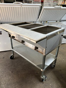 NEW 3 Open Well Nat Gas Steam Table Dry Bath Serv-It GST-3WE On Wheels #2607-OB