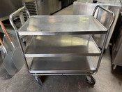 37X21 Stainless Steel Utility Bus Cart Lakeside 493 Dual Handles NSF #3274