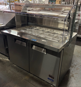 NEW 48" Salsa Bar Mega Top Refrigerated Topping Station Sneeze Guard Canopy NSF Cooler #3575