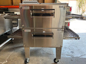NEW Lincoln 3240 Impinger Fast Bake Double Stack Nat Gas Conveyor Pizza Ovens On Wheels Welbilt NOS #3729