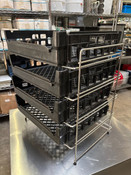 Refrigerator Rack With Pullout Plastic Trays Stainless Steel #3953