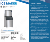 NEW 785 LB Full Cube Commercial Ice Machine 30" Dukers DIM700A & 550 LB Insulated Stainless Steel Storage Bin #3984