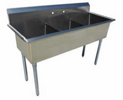 NEW 24x24 Sink 3 Compartment NO Drainboards Stainless Steel NSF #4145
