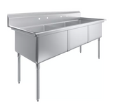 NEW 24x24 Sink 3 Compartment NO Drainboards Stainless Steel NSF #4145