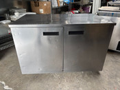 48" Under Counter Refrigerator 2 Door Stainless Steel NSF Cooler Delfield UC4048 On Wheels #4222