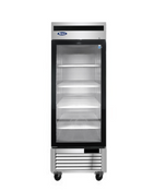 NEW 1 Glass Door 27" Refrigerator Stainless LEFT Hinge Reach In Cooler NSF Atosa MCF8705GRL #4248